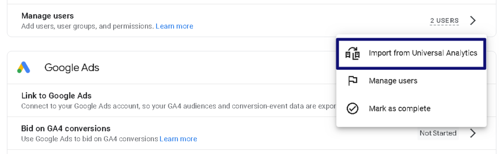 Import Users From Universal Analytics