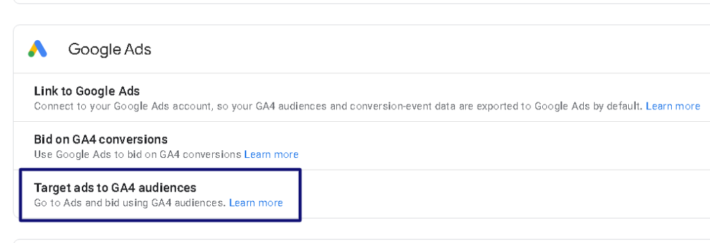 Target ads to GA4 audiences