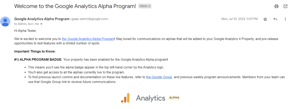 welcome to Google Analytics Alpha