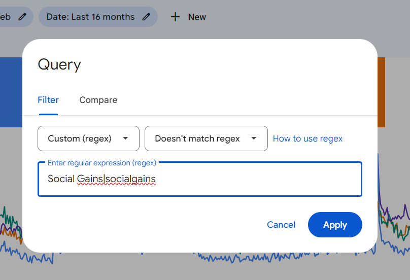Custom regex Google Search Console